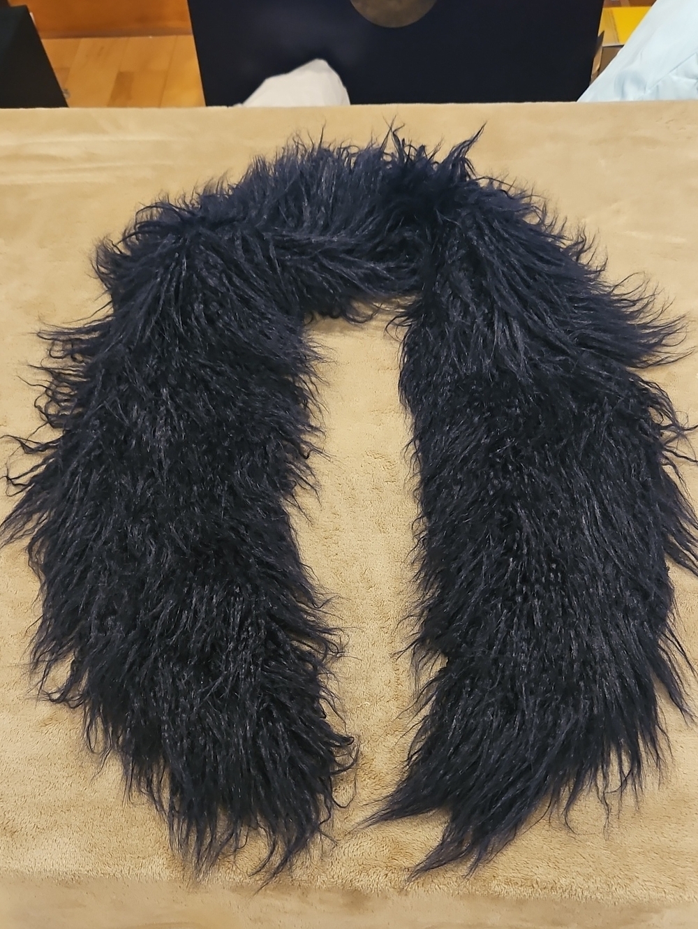 NIC+ZOE Black Faux Fur Scarf